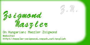 zsigmond maszler business card